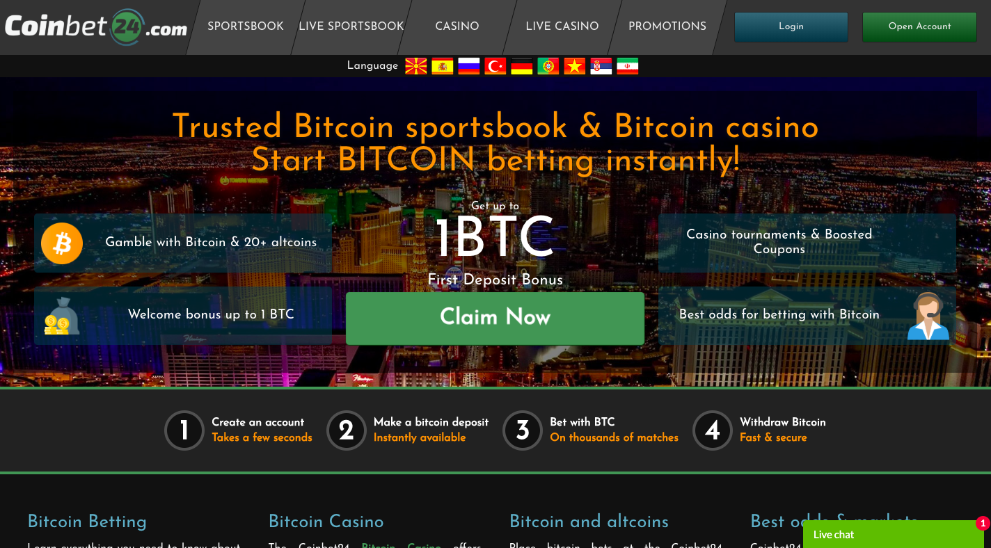 American bitcoin casino sites